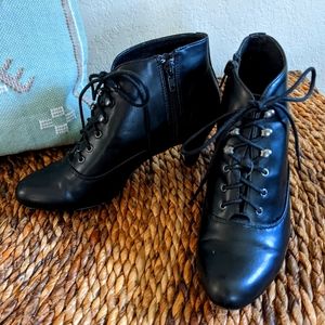 Chelsea Crew Black Iris Lace Up Booties